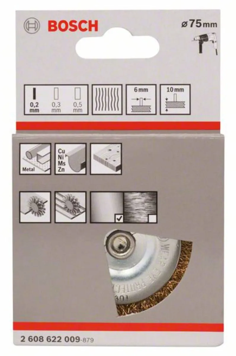 Bosch Professional Schijfborstel 6mm - 75 G - 0.2 Vermessingd
