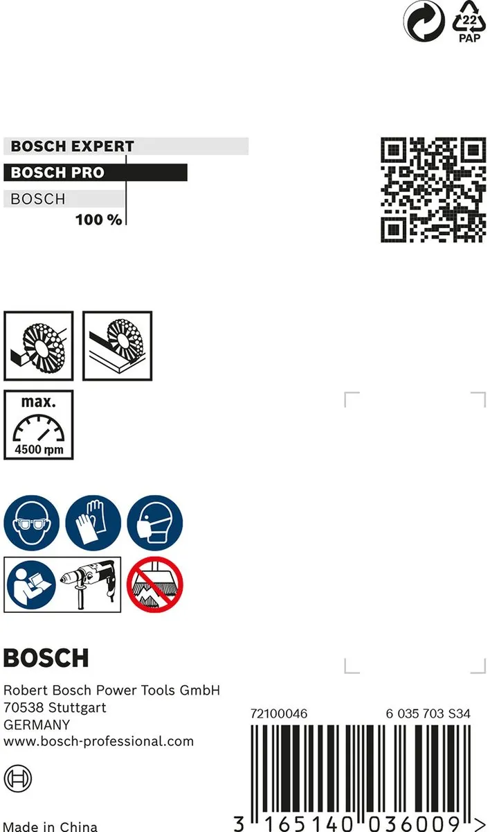 Bosch Professional Schijfborstel 6mm - 75 G - 0.2 Vermessingd