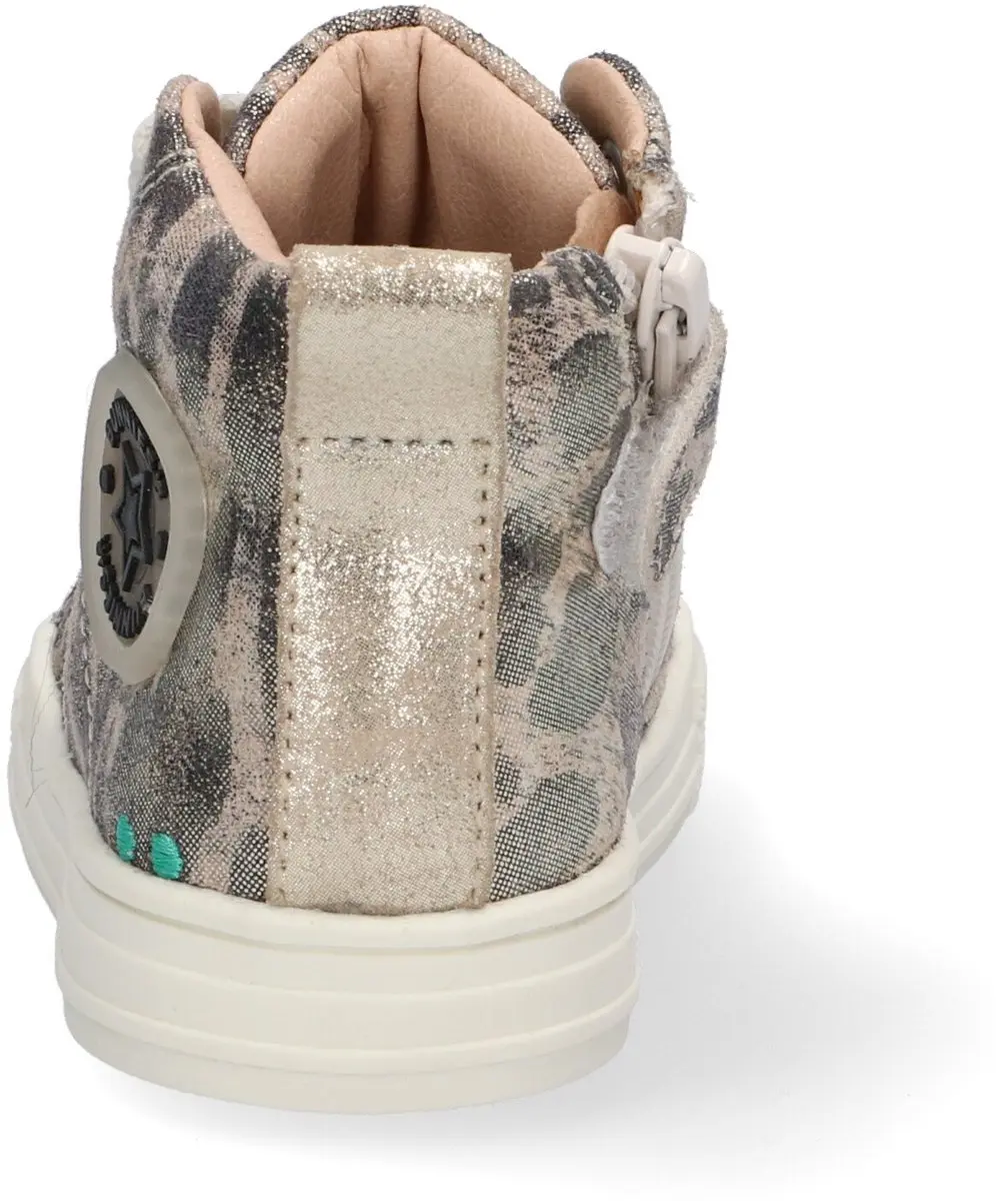 BunniesJR 221235-906 Meisjes Hoge Sneakers - Goud/Print - Maat 22 - afbeelding 3 van 6