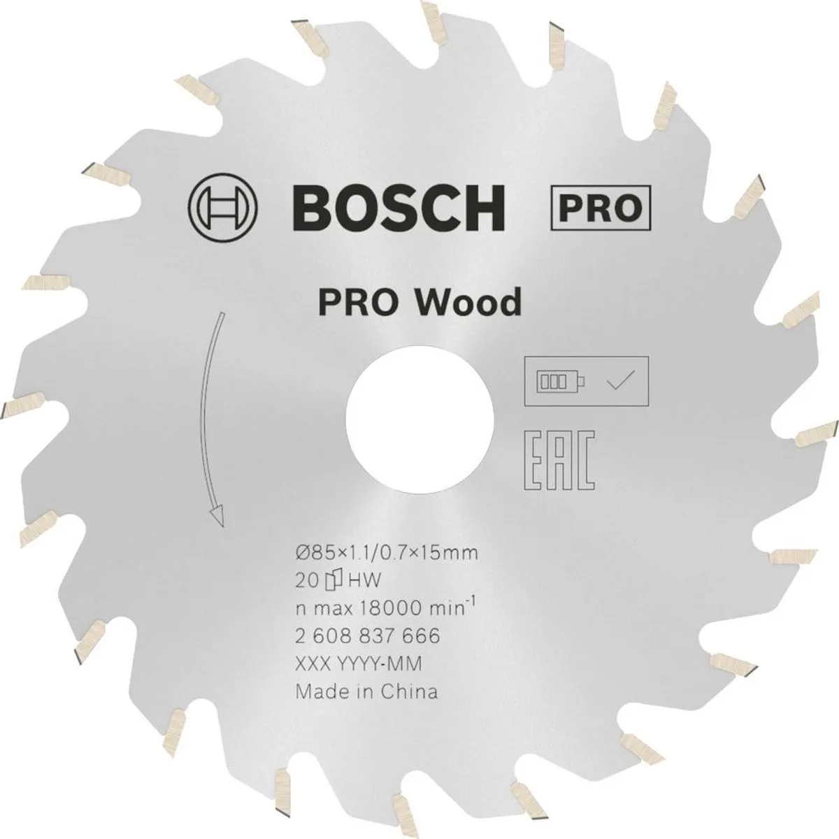 Bosch Professional Cirkelzaagblad 2608837666 - 85x15mm 20 Tanden - afbeelding 6 van 6