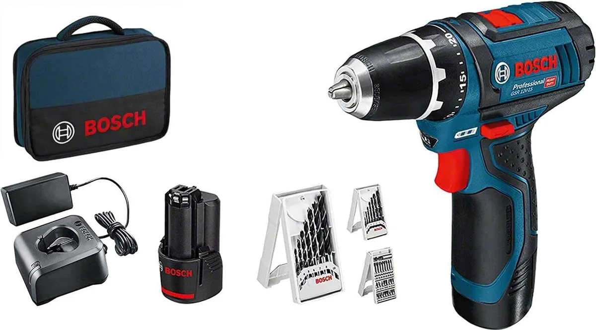 Bosch Professional GSR 12V-15 Accu Schroefboormachine - 2x 2,0Ah - 39-delig - afbeelding 6 van 6
