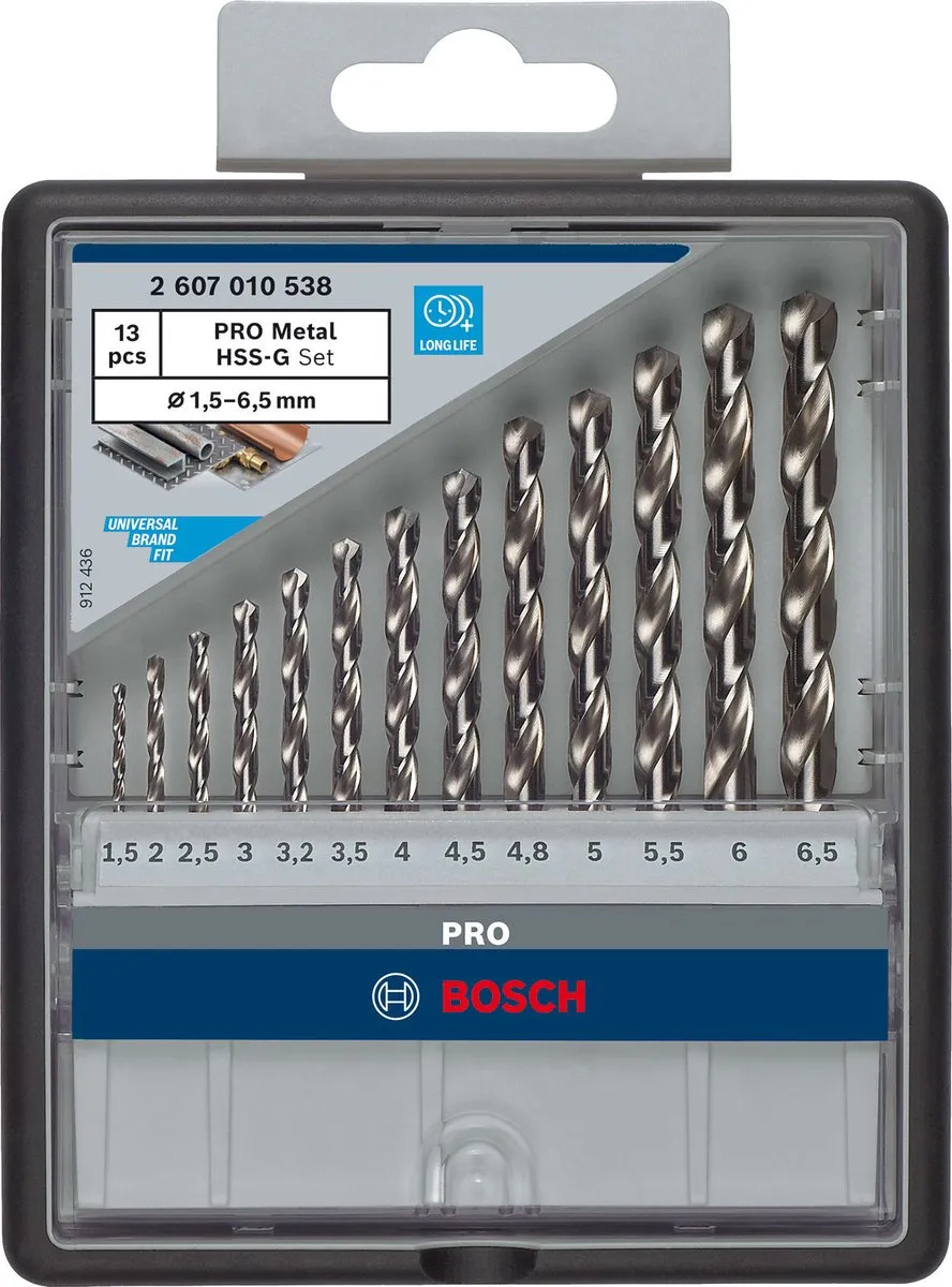 Bosch Professional Metaalborenset HSS-G 13-delig - 1,5-6mm
