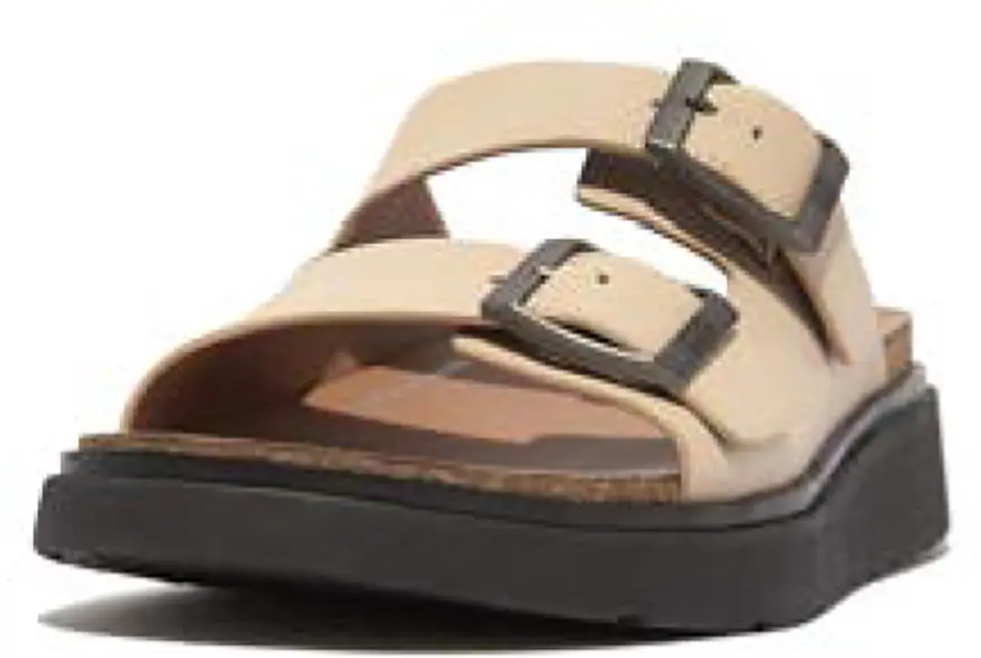FitFlop FitFlop Gen-FF Buckle Two-Bar Leather Slides BEIGE