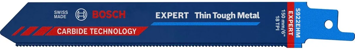 Bosch Professional Expert Thin Tough Metal S 922 EHM Reciprozaagblad - 3 Stuks