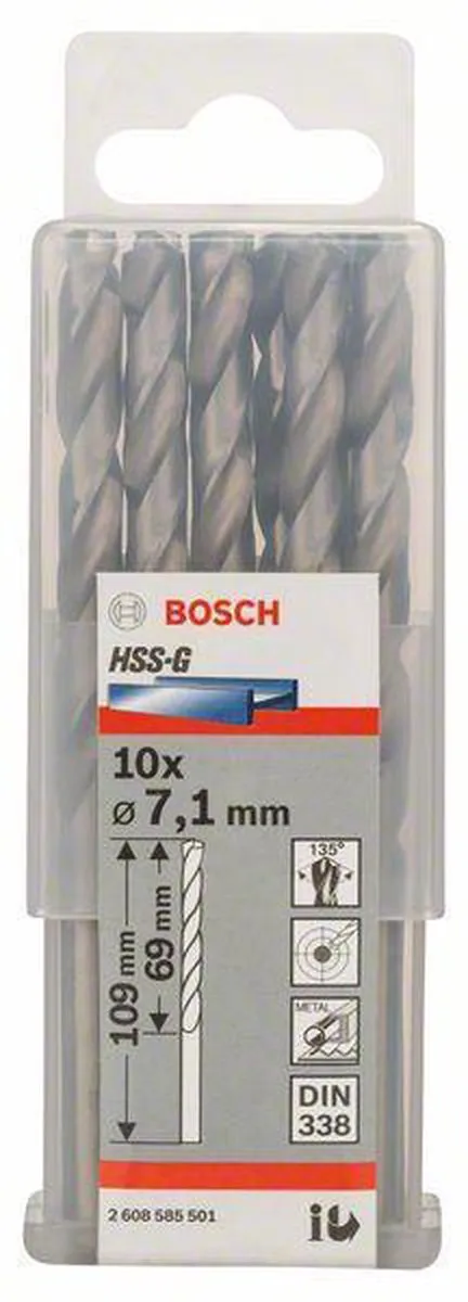 Bosch Professional ST. LINE 7.1mm HSS-G Boor - 10 Stuks