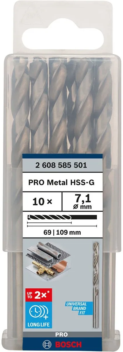 Bosch Professional ST. LINE 7.1mm HSS-G Boor - 10 Stuks