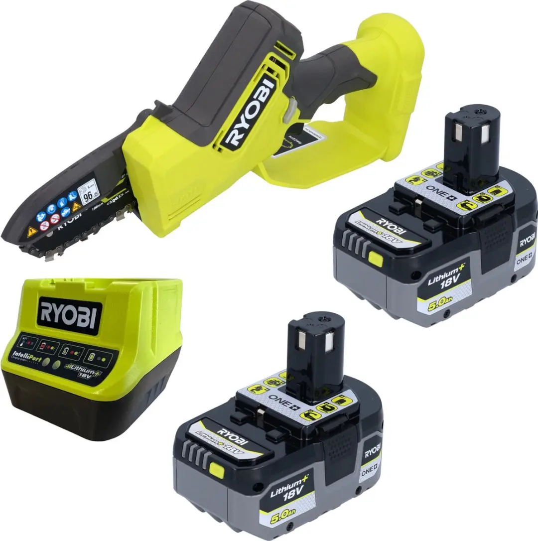 RYOBI RY18PSX10A accu takzaag 18 V 10 cm borstelloos + 2x accu 5,0 Ah + oplader