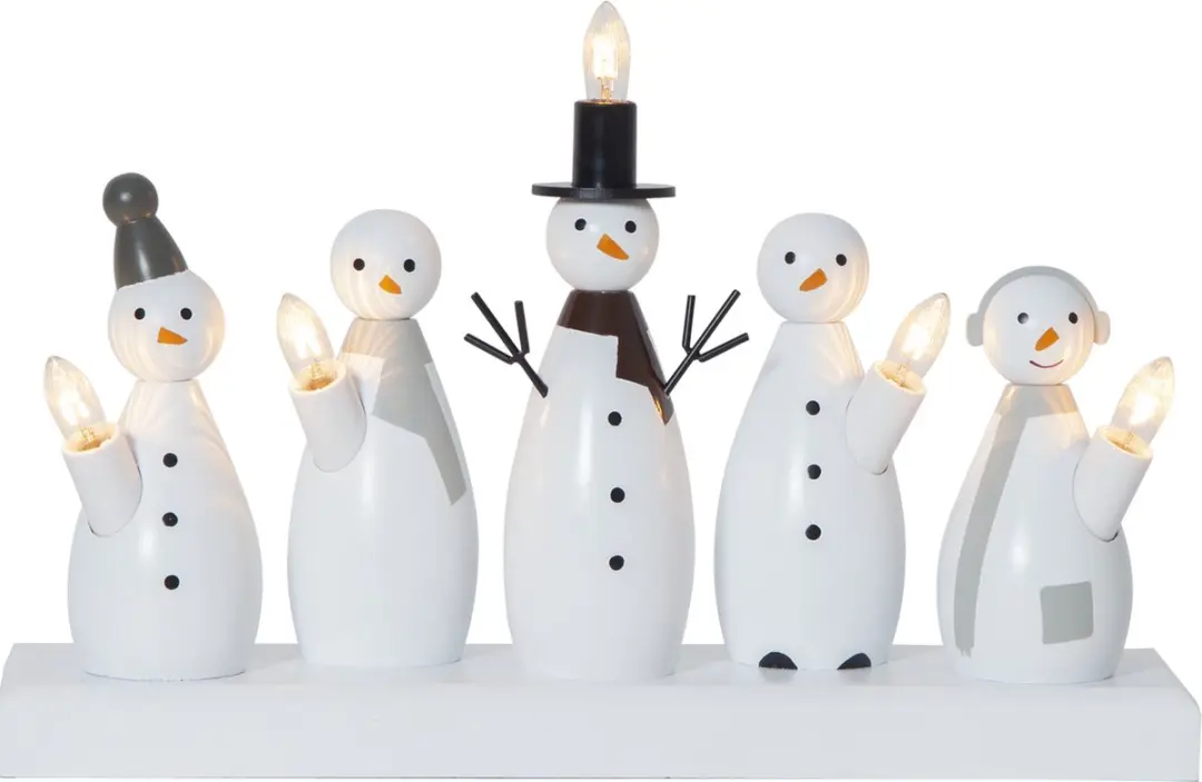 Star Trading sneeuwpop / sneeuwman LED kandelaar