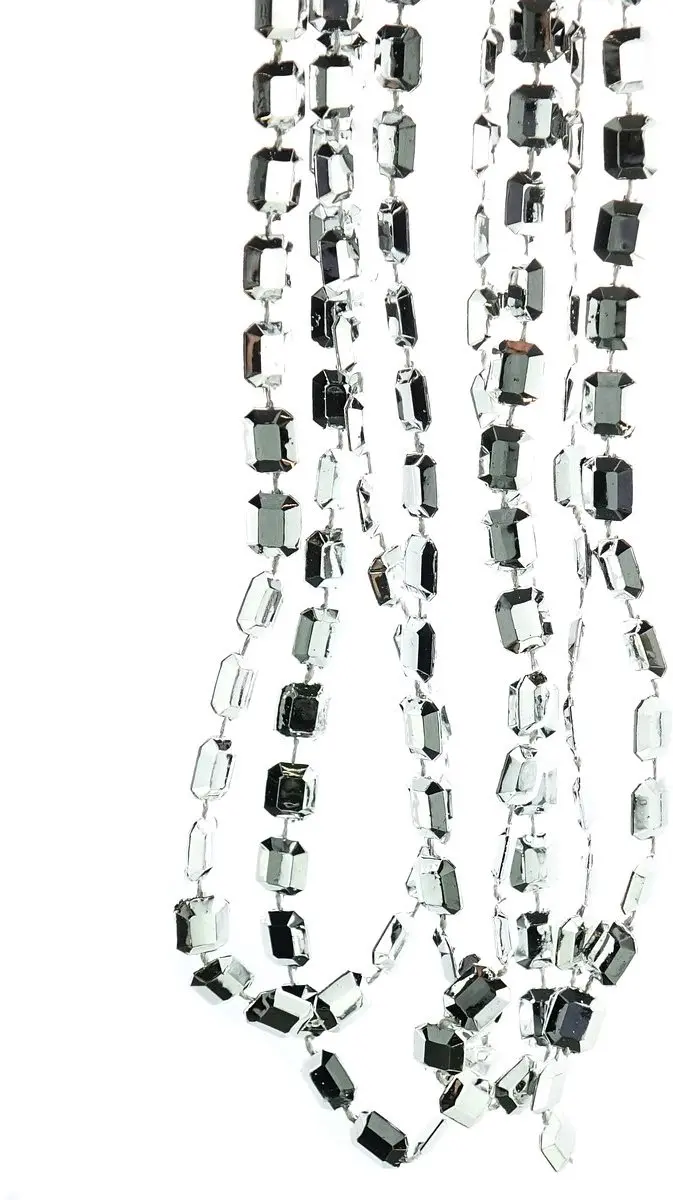 Kaemingk kerstslinger Silver zilverkleurig baguettevorm 2,7 m