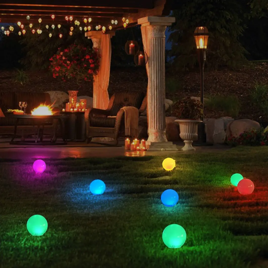 Lumineo Solar Drijflicht Bol Ø7,6 H:7,6 cm Wit/Multicolor