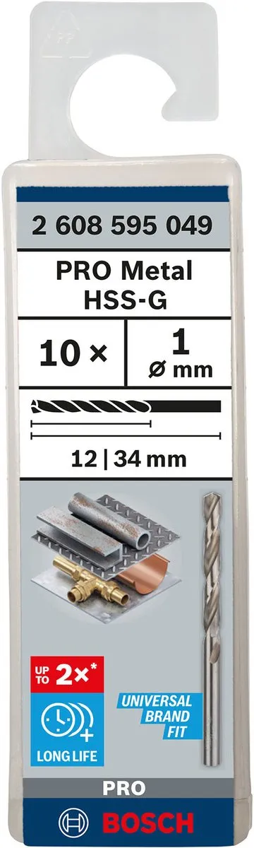 Bosch Professional ST. LINE 1.0mm HSS-G Boor - Metaal - 10 Stuks - afbeelding 6 van 6