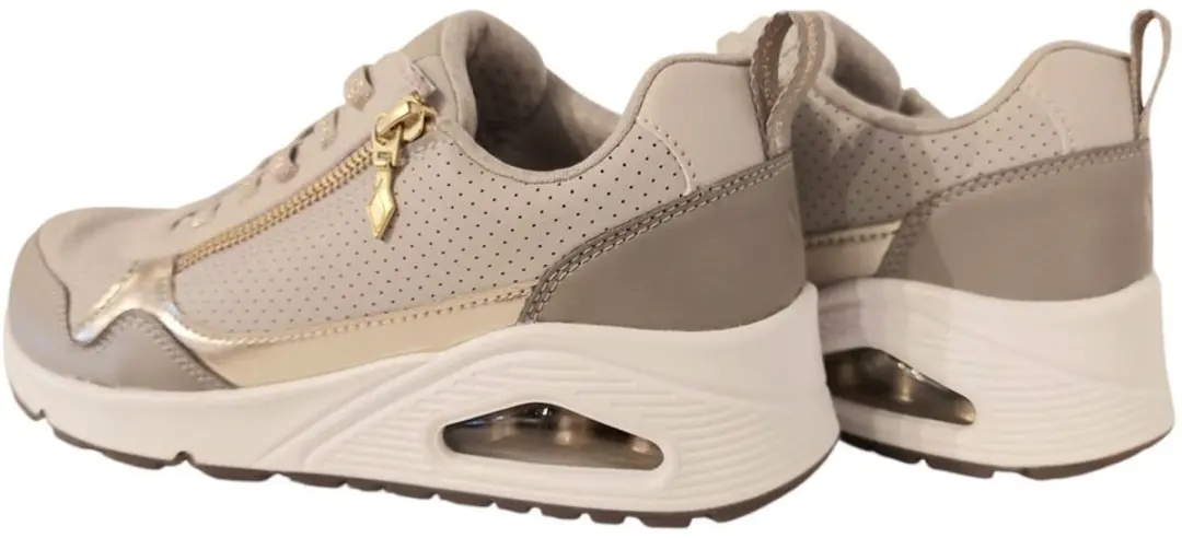 Skechers Uno Metallic Sliders Pantoffels - Taupe
