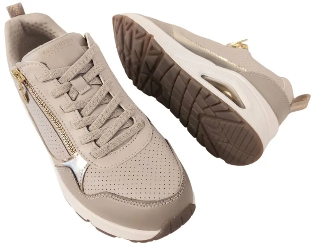 Skechers Uno Metallic Sliders Pantoffels - Taupe