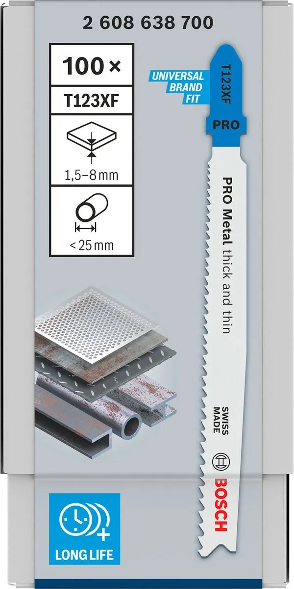 Bosch Professional DECOUPEERZB T123X Metaal Decoupeerzaagbladen - 100 Stuks