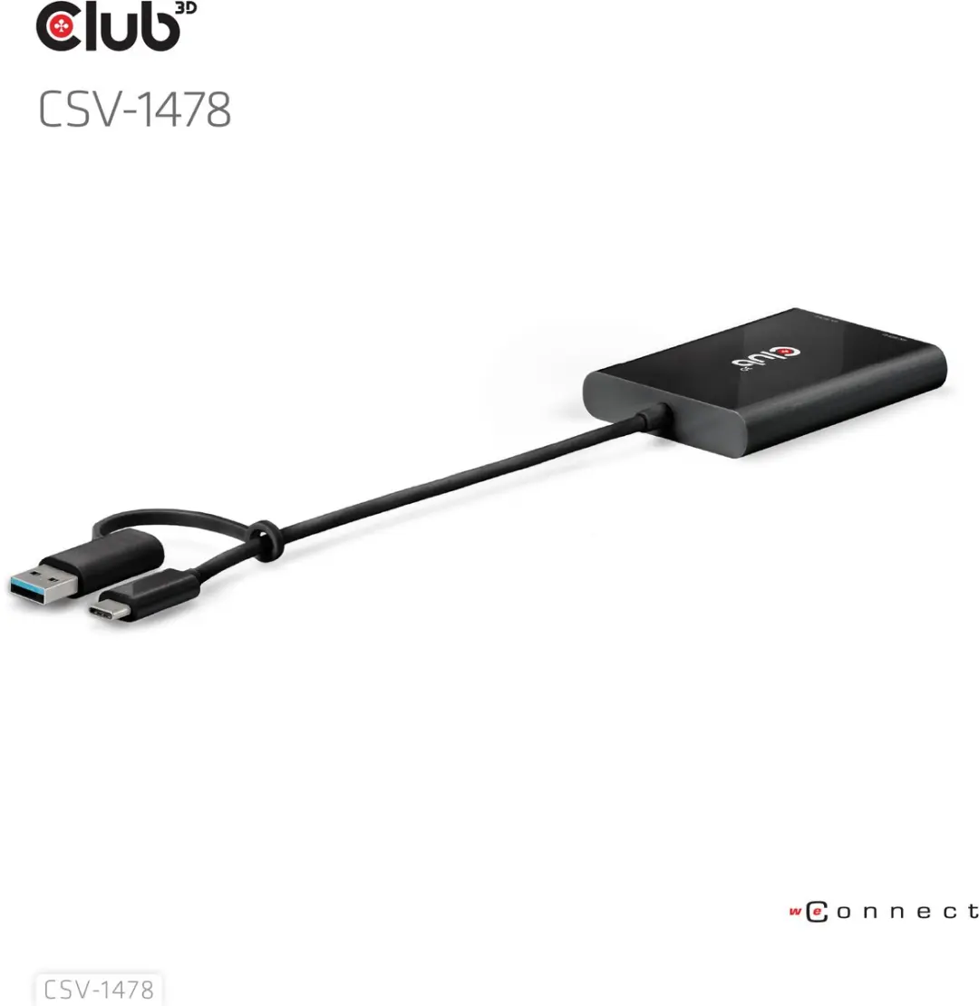 CLUB3D CSV-1478 Video Splitter USB-C 2x DisplayPort - Zwart - afbeelding 6 van 6