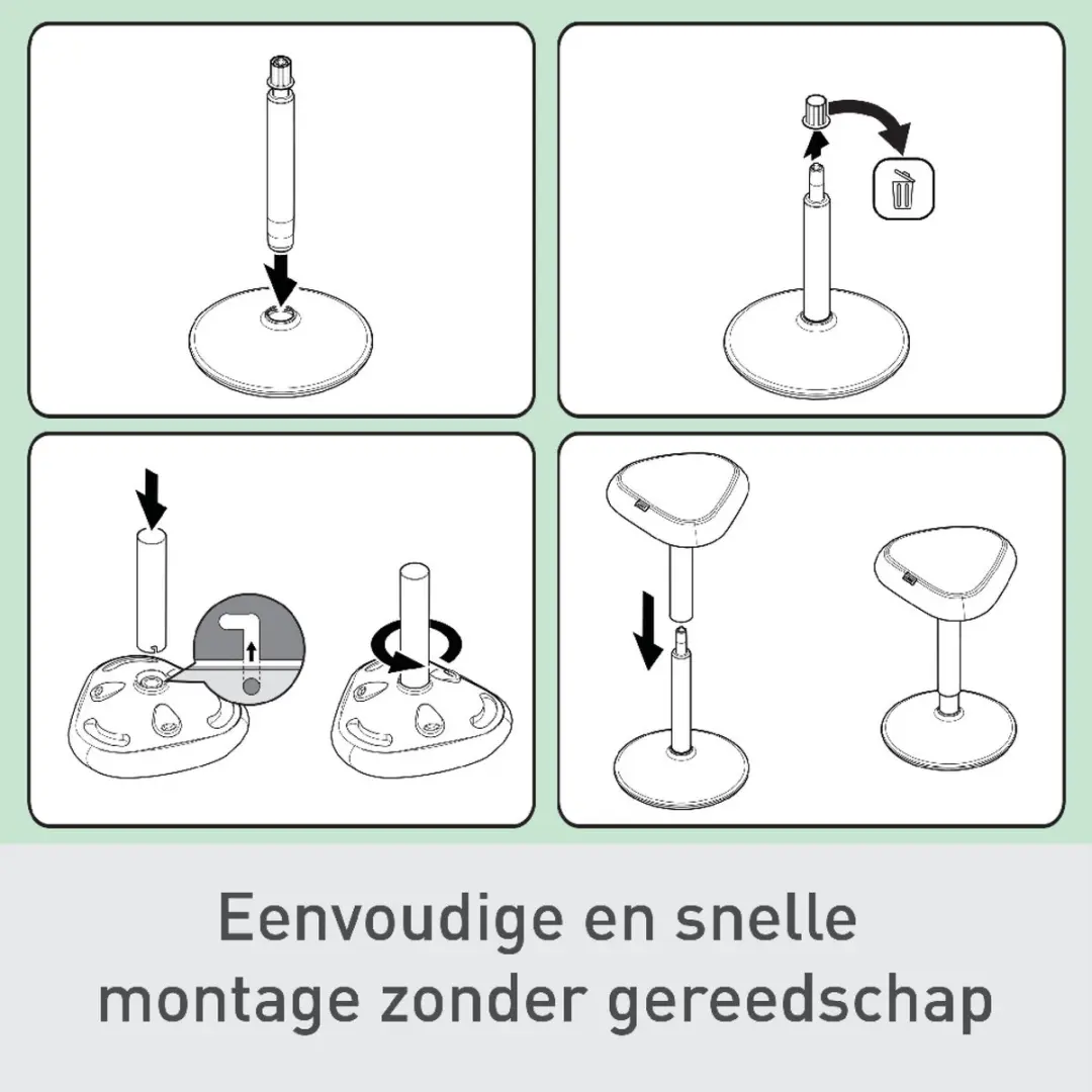 Leitz Ergo Active Zit Sta Kruk - Grijs - afbeelding 3 van 6