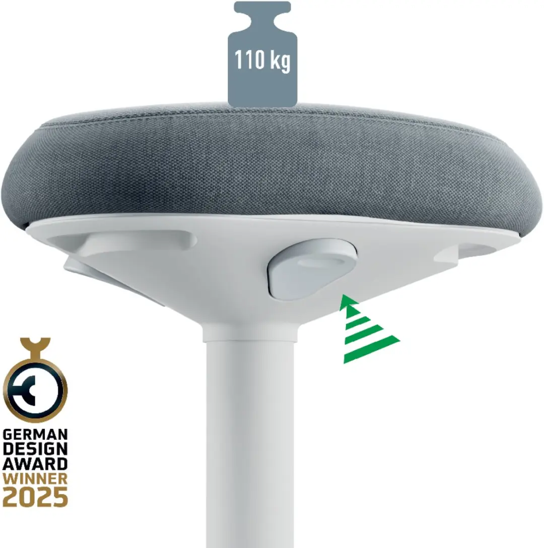 Leitz Ergo Active Zit Sta Kruk - Grijs - afbeelding 4 van 6