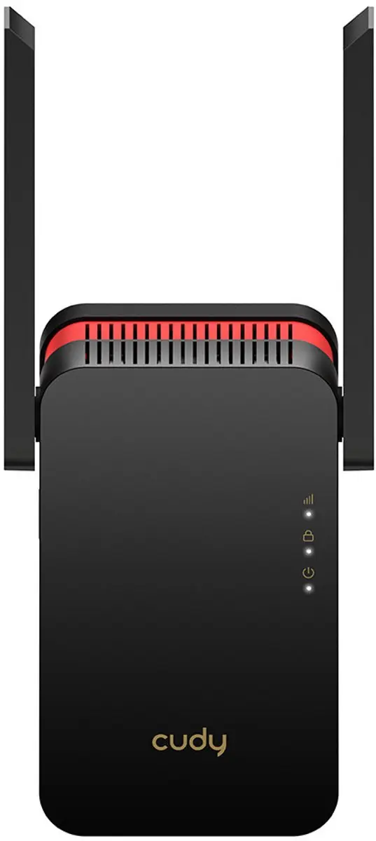 Cudy RE3000 Wi-Fi-signaalversterker - 4x Ethernet - 3 Antennes - Nero/Rosso - afbeelding 3 van 6