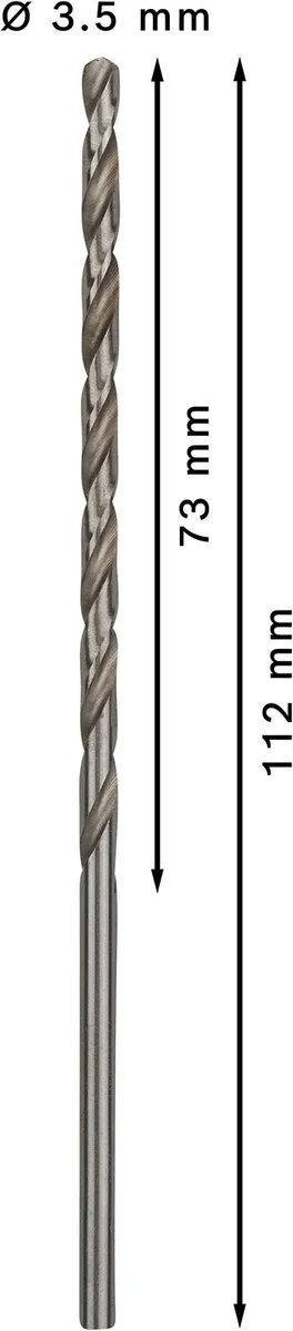 Bosch Professional HSS-G 3.5X73 5 Boormal - 3.5mm - 5 Stuks