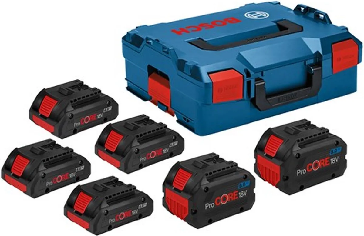 Bosch Professional 18V Accuset ProCORE - 6x Accu 4.0Ah/8.0Ah - L-BOXX