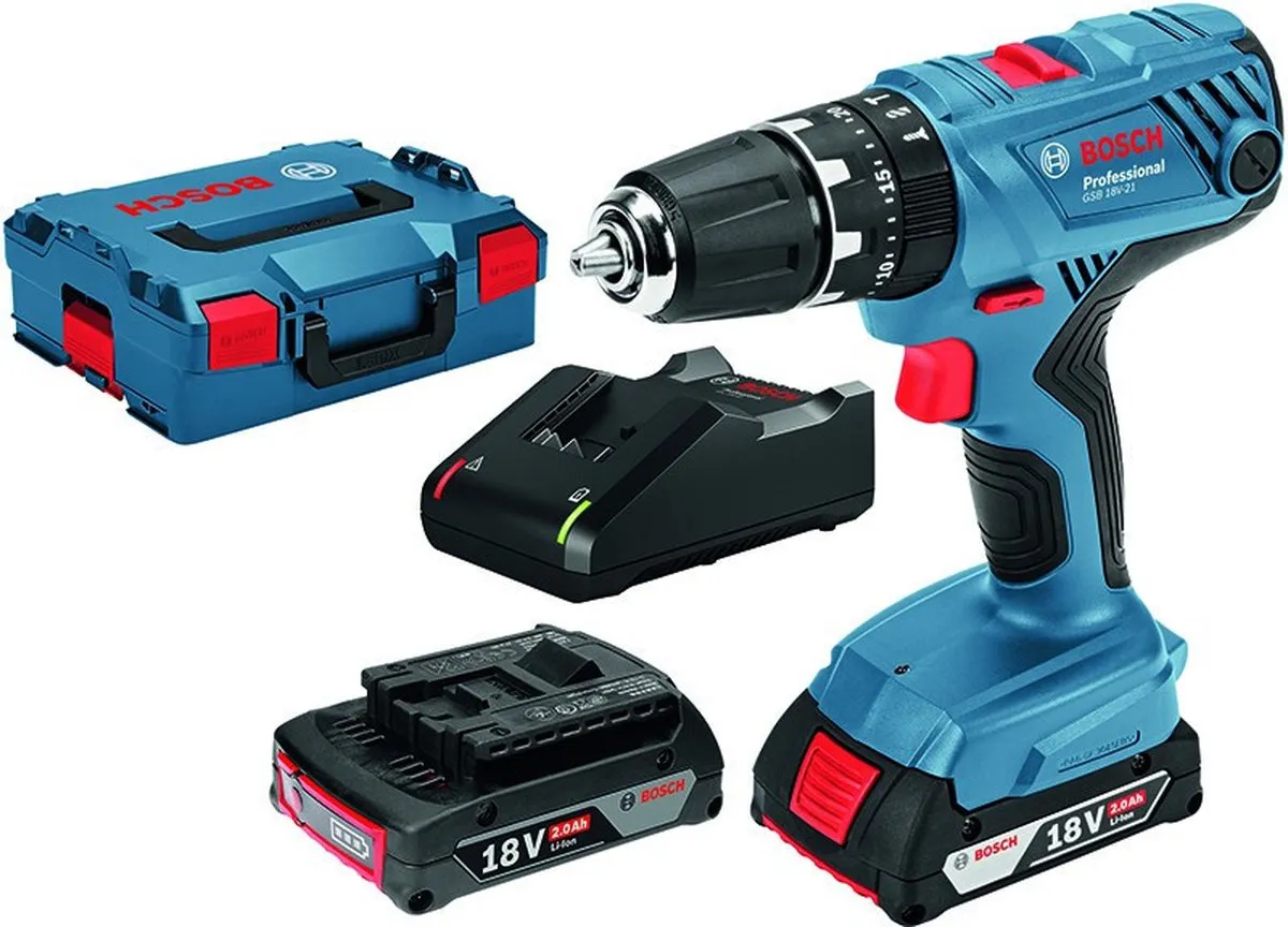 Bosch Professional GSB 18V-21 Klopboormachine - 2 Snelheden - 2x Accu