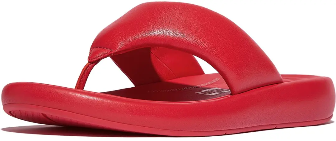 FitFlop FitFlop Iqushion D-Luxe Padded Leather Toe-Post Sandals ROOD