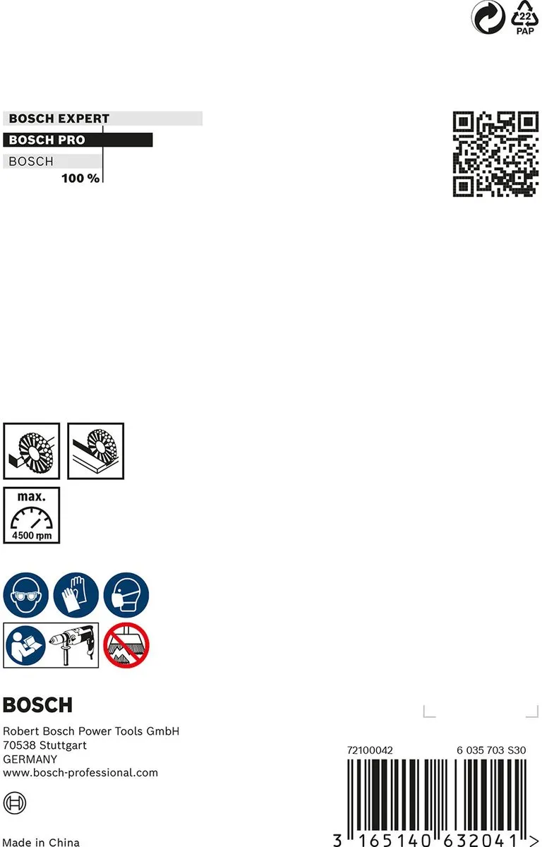 Bosch Professional 6mm Schijfborstel 100mm - Gegalvaniseerd RVS - Zilver