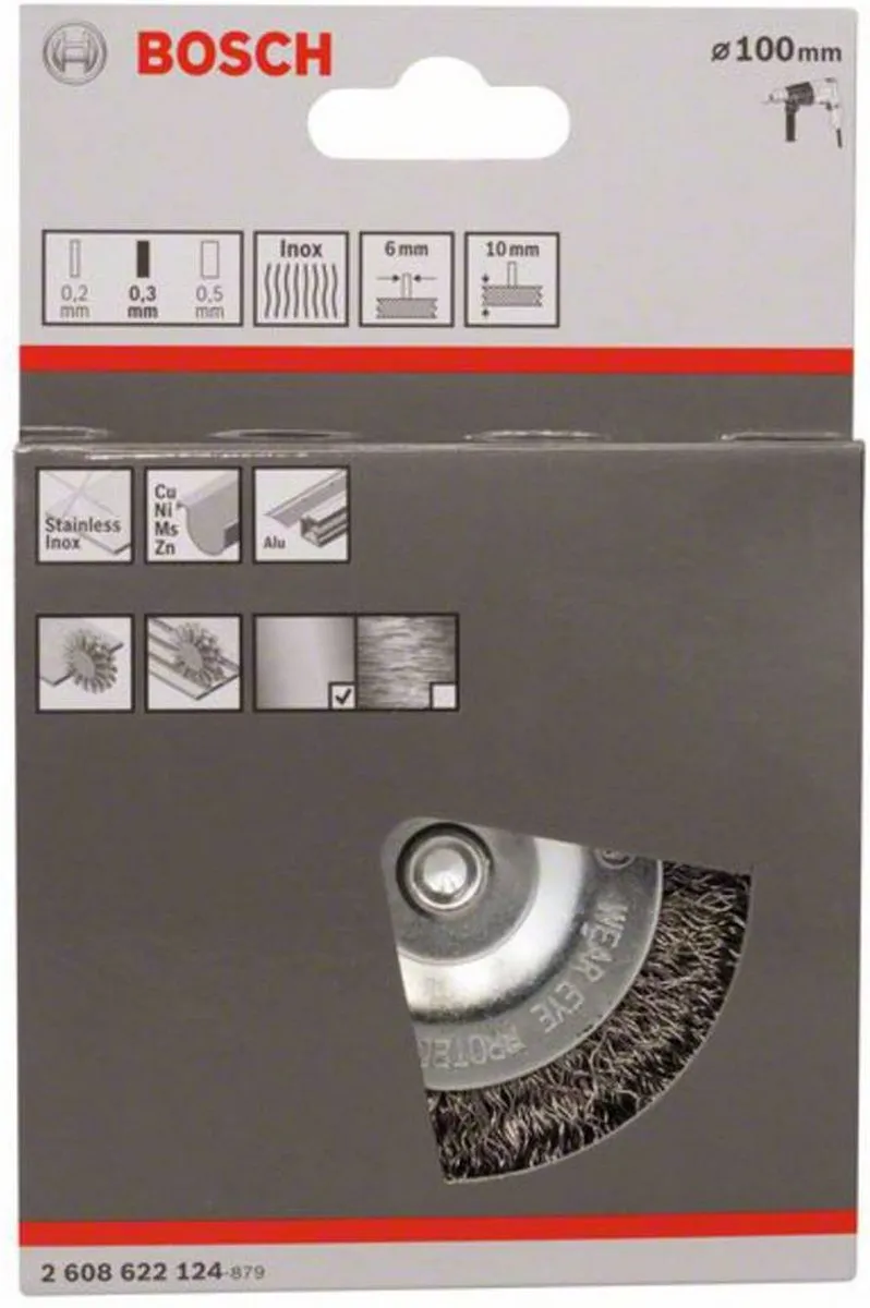 Bosch Professional 6mm Schijfborstel 100mm - Gegalvaniseerd RVS - Zilver - afbeelding 6 van 6