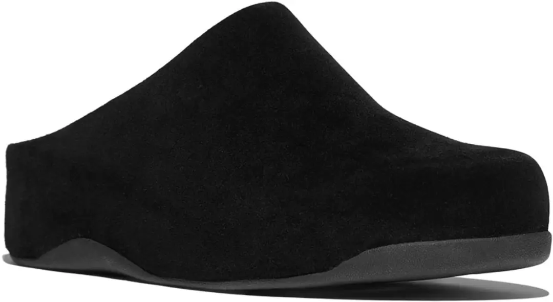 FitFlop FitFlop Shuv Tumbled-Leather Clogs ZWART