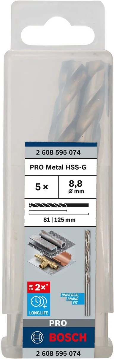 Bosch Professional ST. LINE HSS-G 8.8mm Metaalboor - 5 Stuks