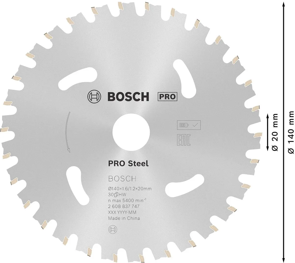 Bosch Professional Steel Accuzaagblad 140x1,6x20mm