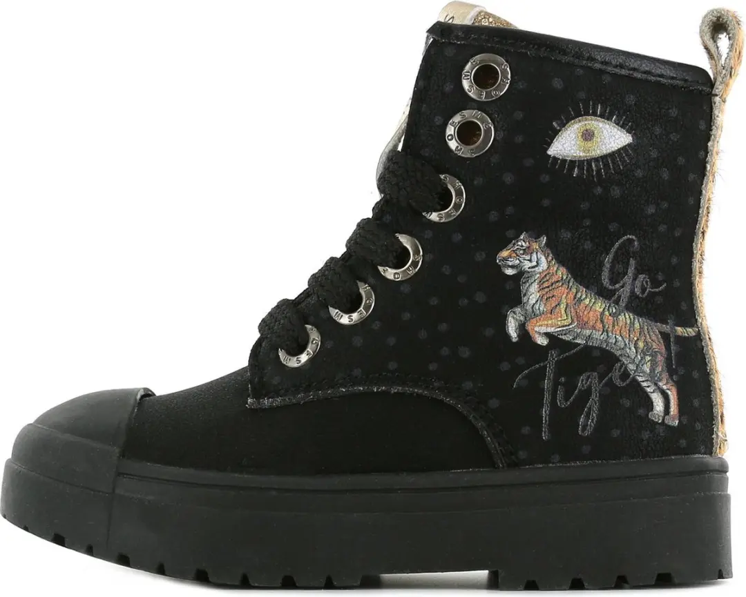Shoesme zwarte bikerboot Go Tiger!