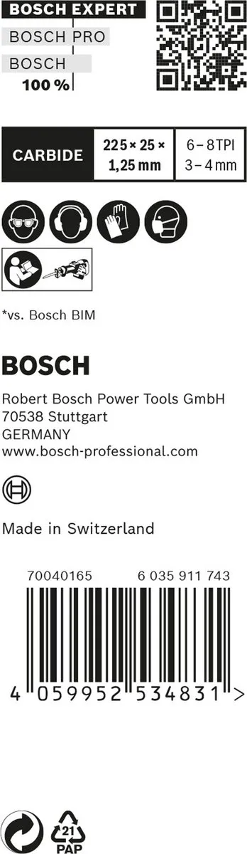 Bosch Professional 2608900393 Reciprozaagblad - Metaal - 10 Stuks - afbeelding 3 van 6