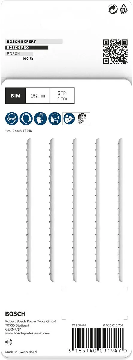 Bosch Professional DECOUPEERZB T344DF 5 Metaalzaagbladen