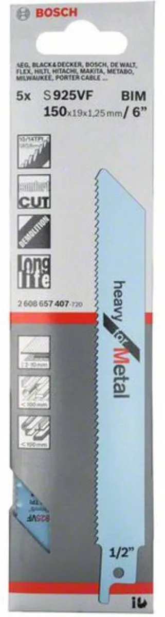 Bosch Professional REC S925VF 5 Metaal Zaagbladen - 5 Stuks - afbeelding 6 van 6