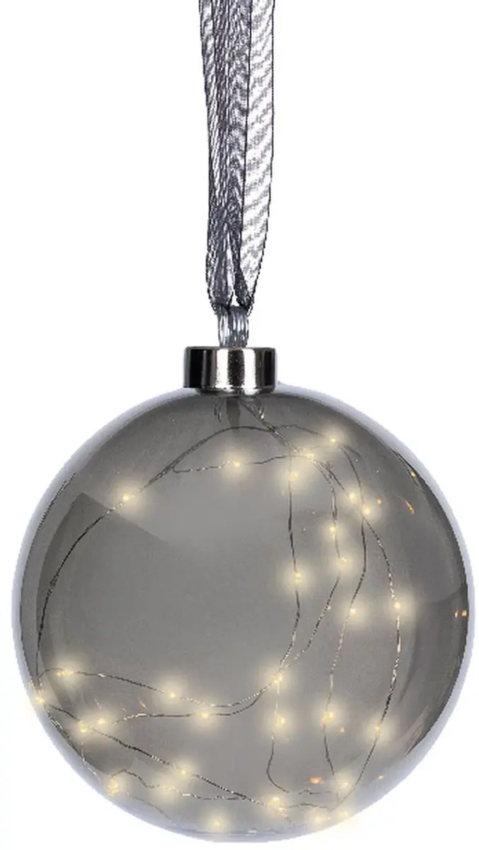Kaemingk Micro-LED Bal Ø20cm - 40 Lampjes Antraciet - afbeelding 4 van 5