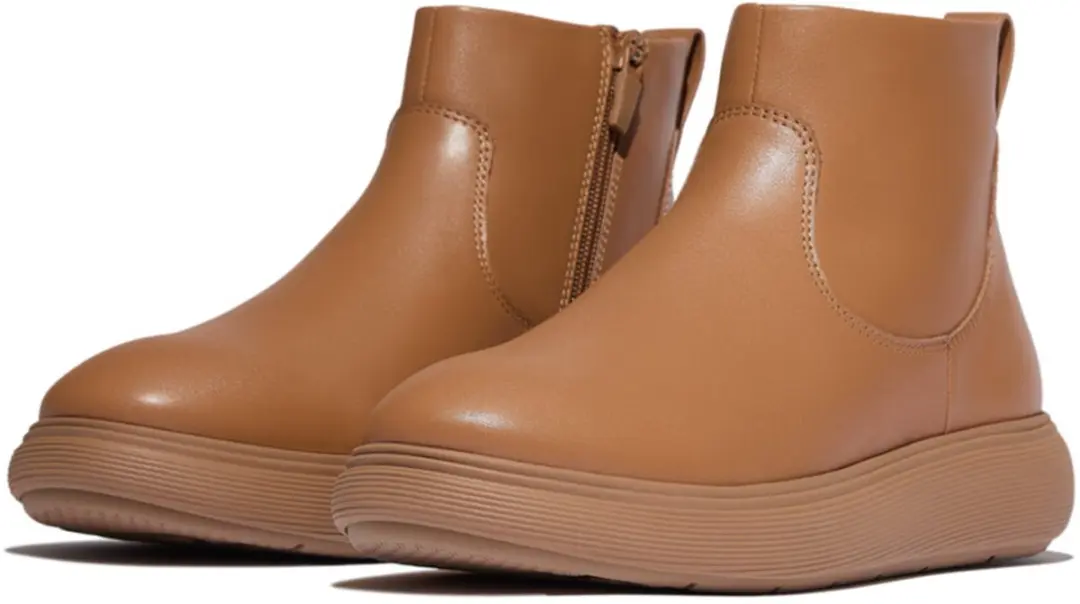 FitFlop FitFlop IQ-Comff Leather Zip Ankle Boots BRUIN