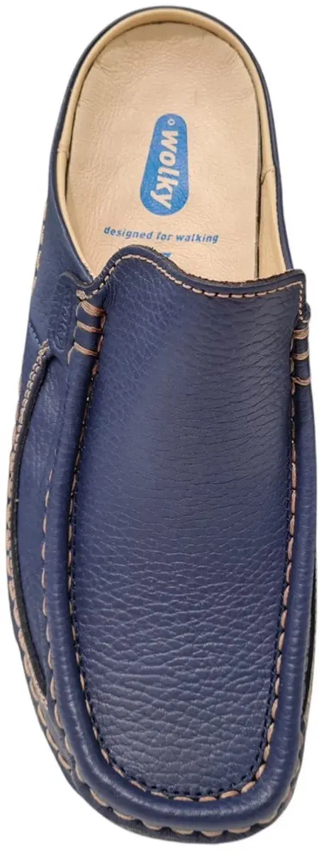 Wolky Leren Dames Roll Moc Slides - Blauw 38 - afbeelding 3 van 6