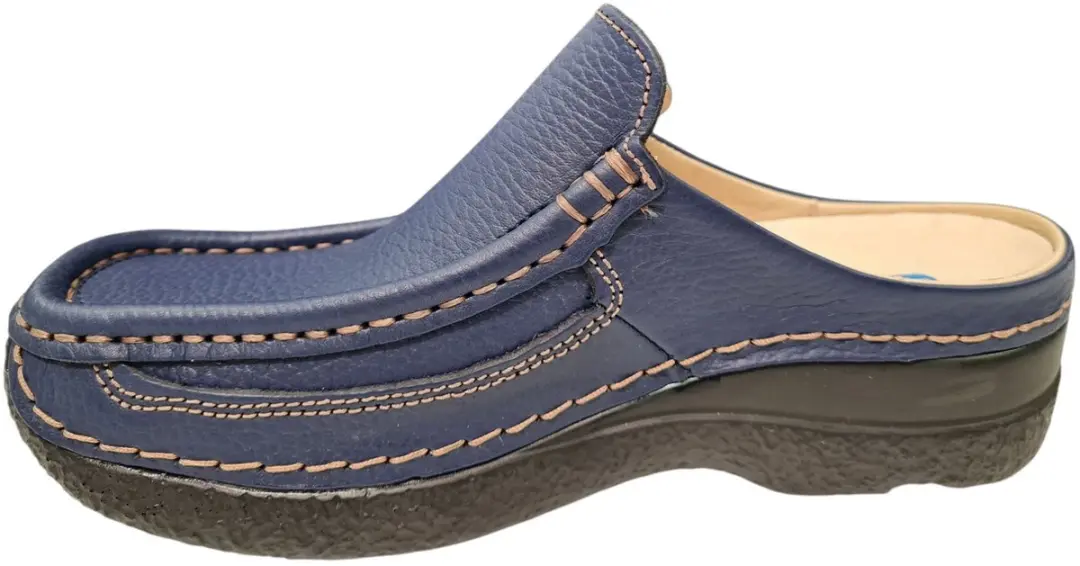 Wolky Leren Dames Roll Moc Slides - Blauw 38 - afbeelding 5 van 6