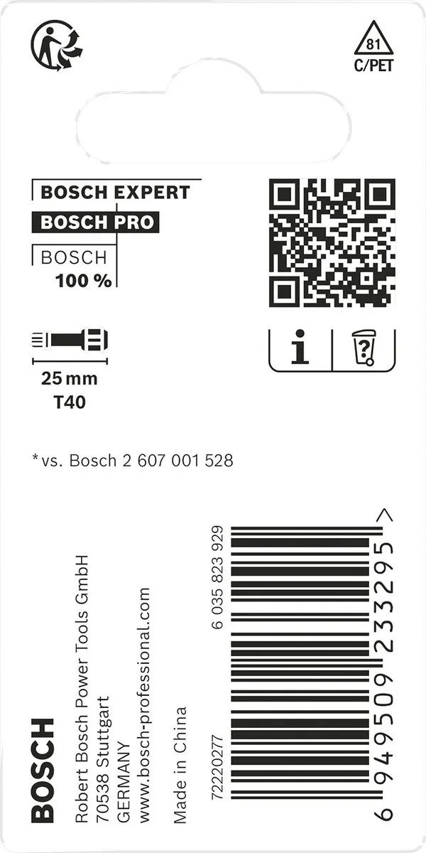 Bosch Professional PRO Torx Slagmoerbeitel T40 2-delig