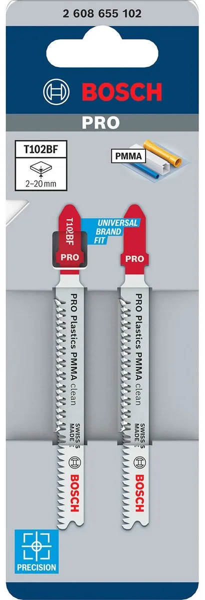 Bosch Professional PMMA Decoupeerzaagblad T102BF 92mm - Kunststof