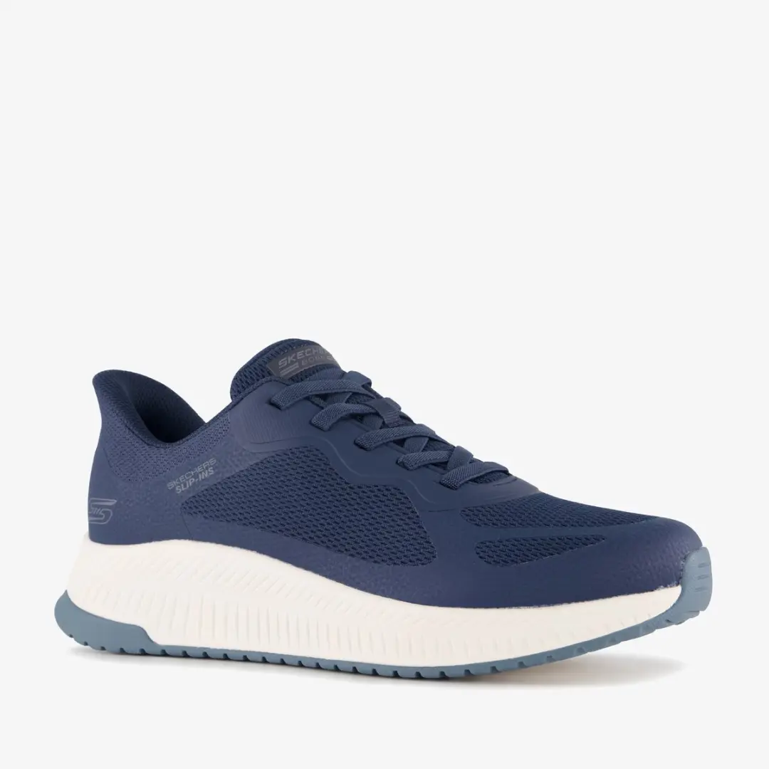 Skechers Slip-ins: BOBS Sport Squad heren sneakers blauw - Maat 48.5 - Extra comfort - Memory Foam