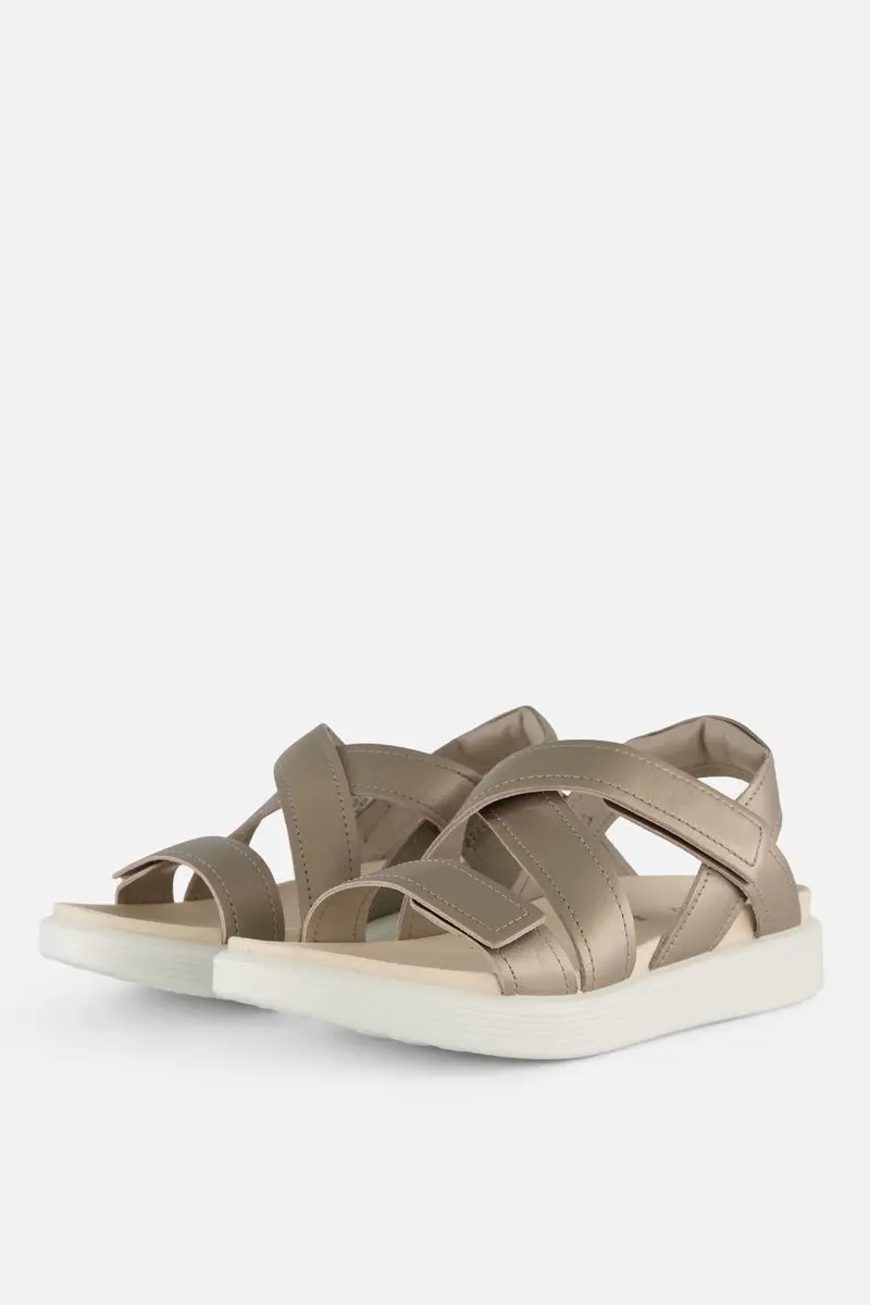 Ecco Soft Coss Strap Sandalen beige Leer - Maat 38