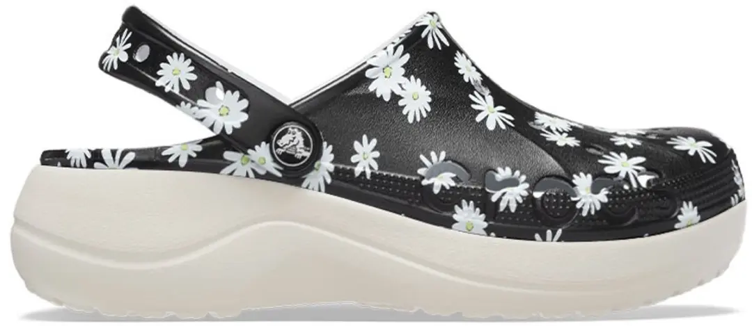 Baya Platform Printed Clog Vrouwen Zwart/Wit Maat 41-42 W10