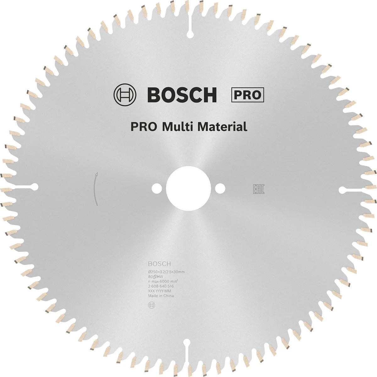 Bosch Professional Cirkelzaagblad Multimaterial 250mm 80T