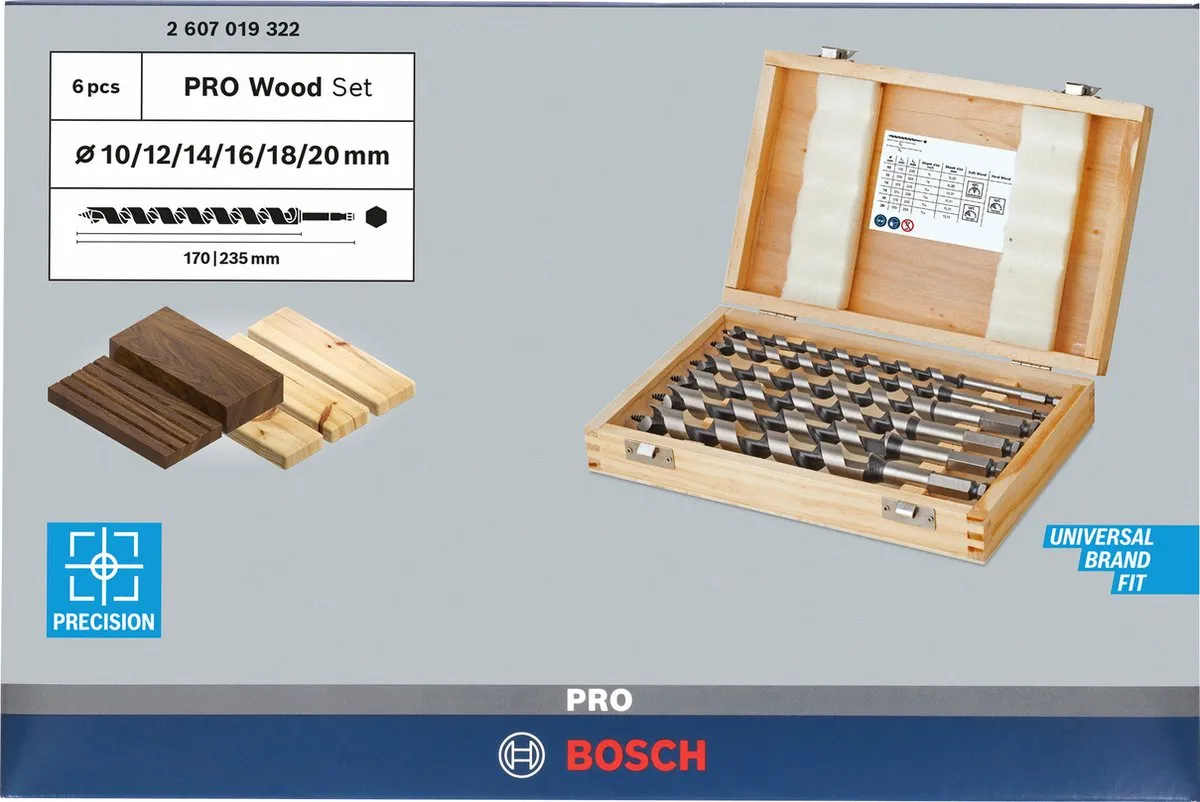 Bosch Professional PRO Wood Slangenboorset 6-delig
