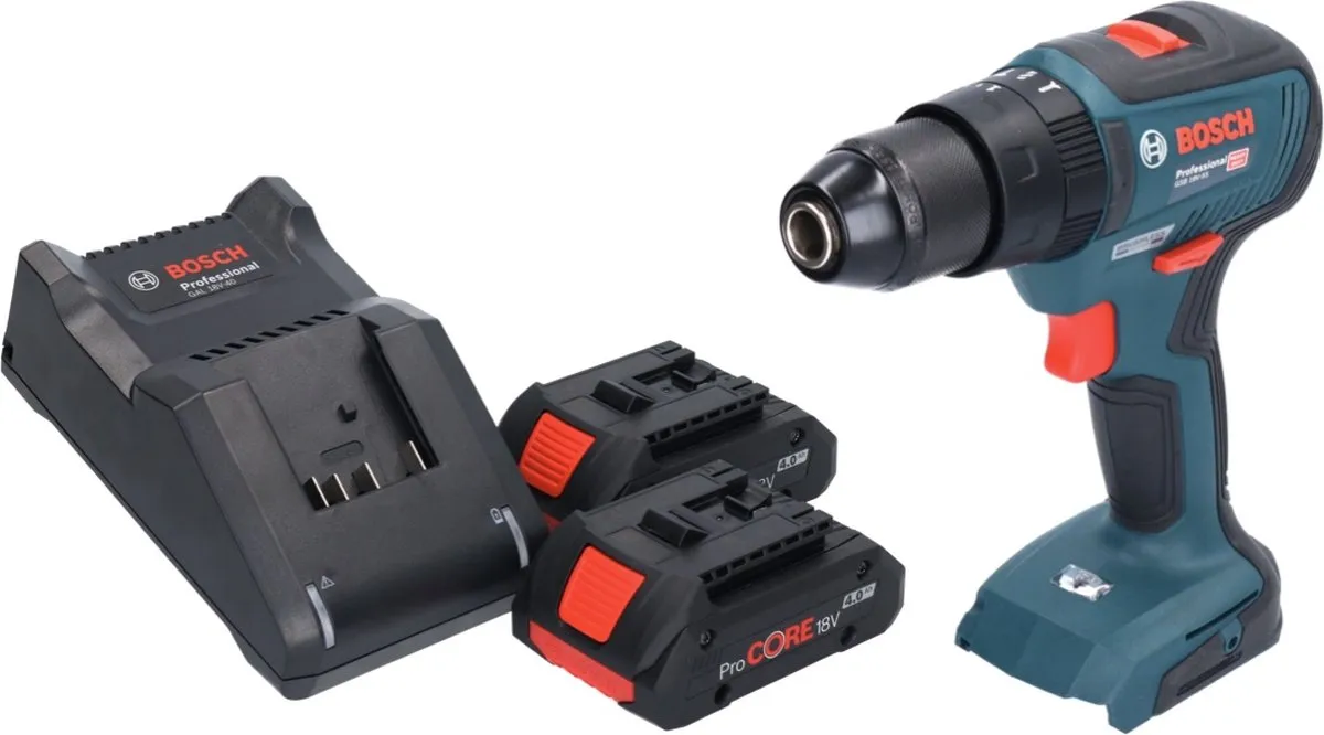 Bosch Professional GSB 18V-55 Accu-klopboormachine - 55Nm Borstelloos - 2x 4,0Ah