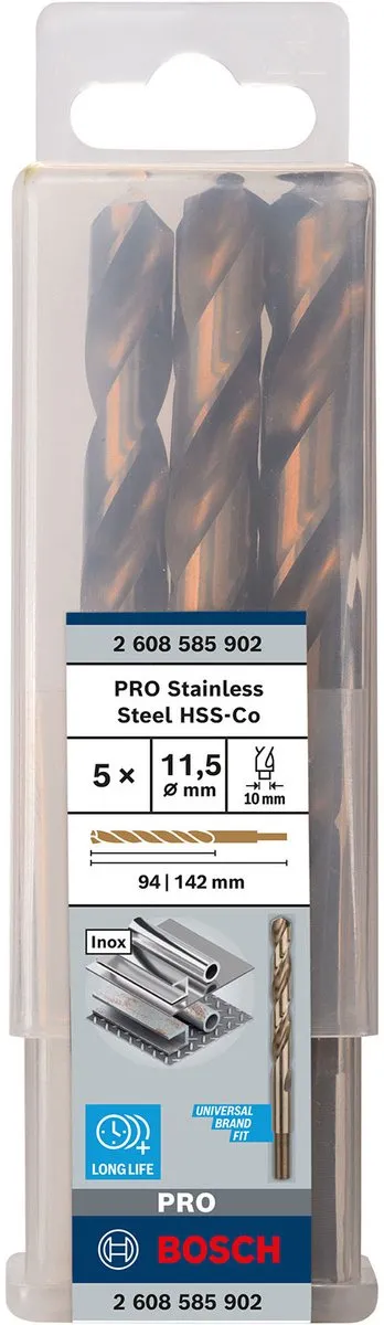 Bosch Professional ST. LINE HSS-CO Metaalboor 11.5mm - 5 Stuks - afbeelding 4 van 4