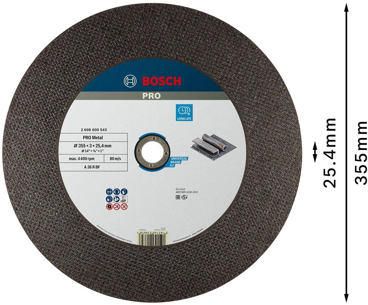 Bosch Professional DSS Recht Metalen Slijpschijf 350x2,8mm - Ø350mm