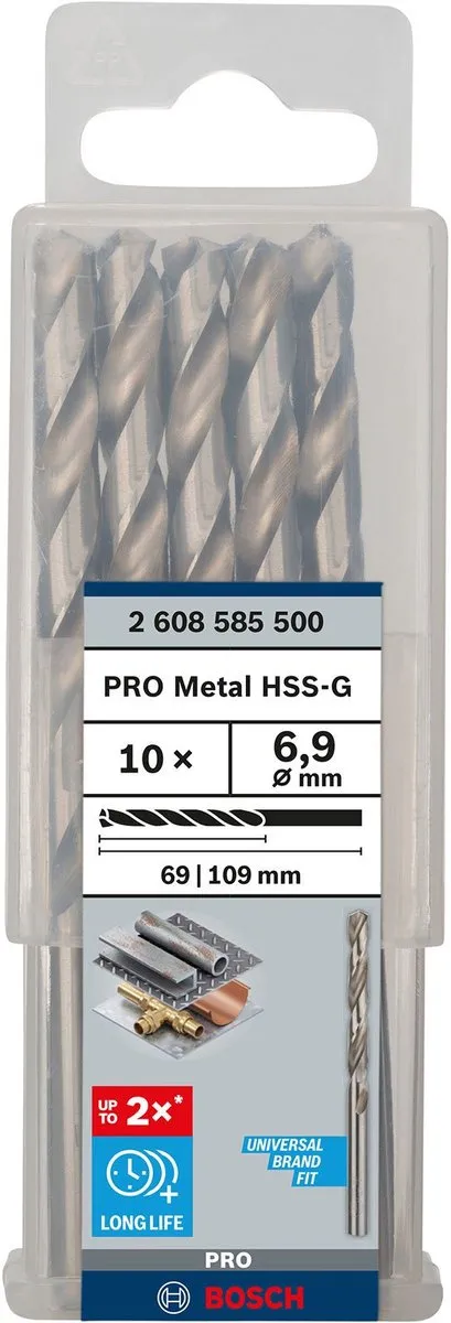 Bosch Professional ST. LINE 6.9mm HSS-G Boorbitten - 10 Stuks